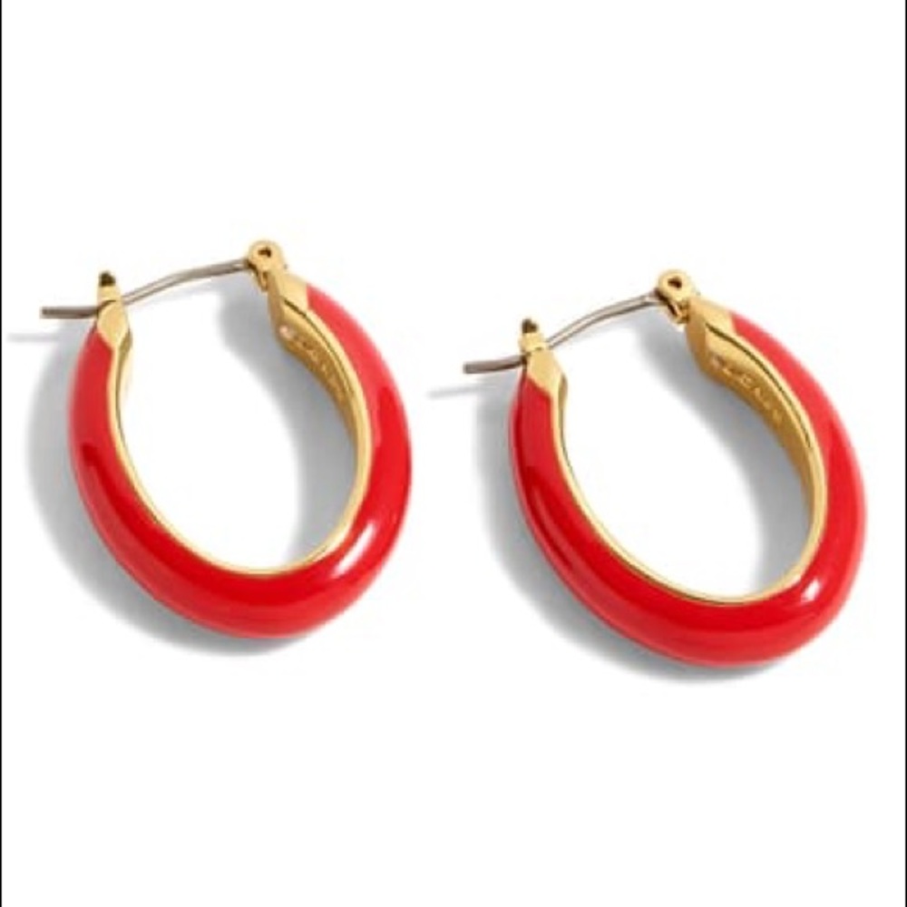 J.Crew Enamel Oval Hoop Earrings